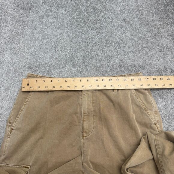 GAP Khaki Cargo Mojave Wide Leg Pants Womens 12 Brown High Rise Garment Dyed - Picture 11 of 16
